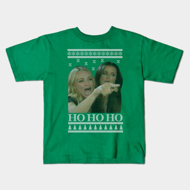 HO HO HO Christmas Sweater Kids T-Shirt by djhyman